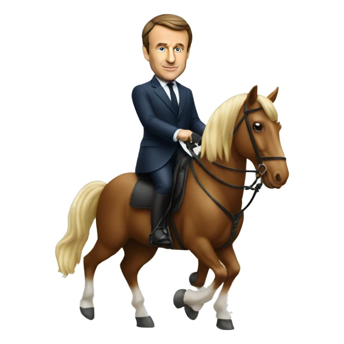 Emmanuel Macron sur un cheval sticker