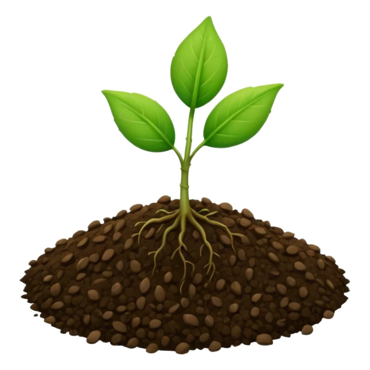 A tiny two leaf seedling coming out of a seed sticker