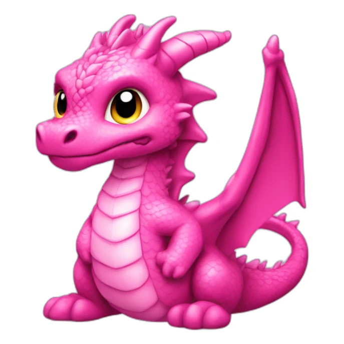 dragon cute glimmar pink sticker