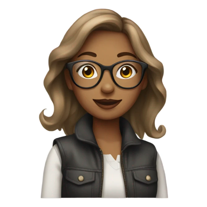 stylish girl with glasses sticker