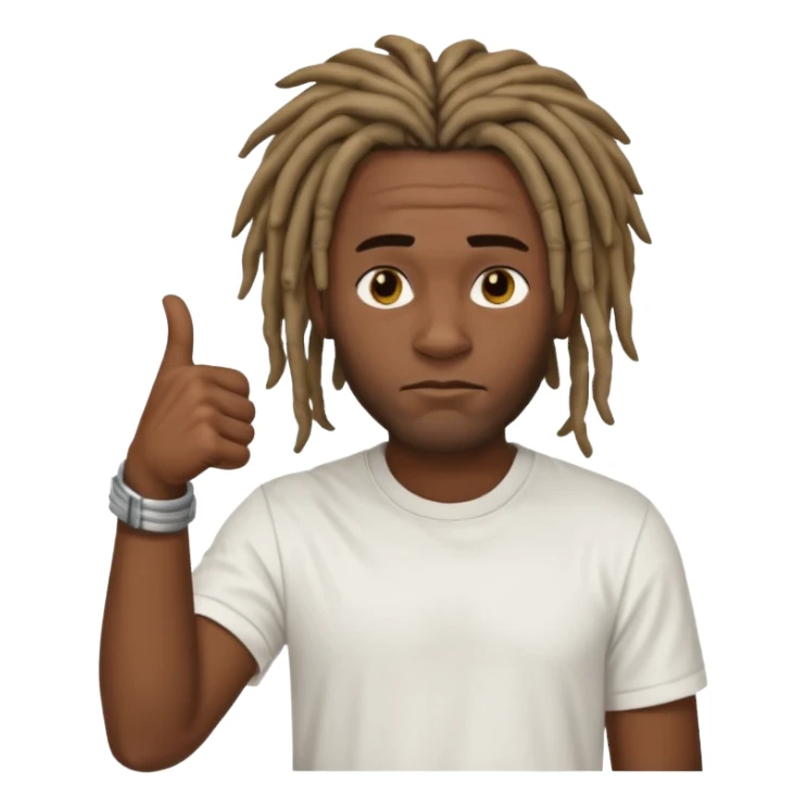 Thumbs down black skinned guys with dreads with his thumbs pointing down sticker