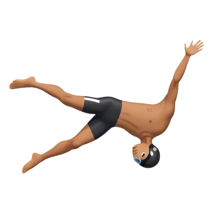 A diver mid-air after jumping off a head diving pool,  Below him, a pool labeled "Confidence". A subtle 5-4-3-2-1 on the diving board shows they took the leap despite fear. sticker