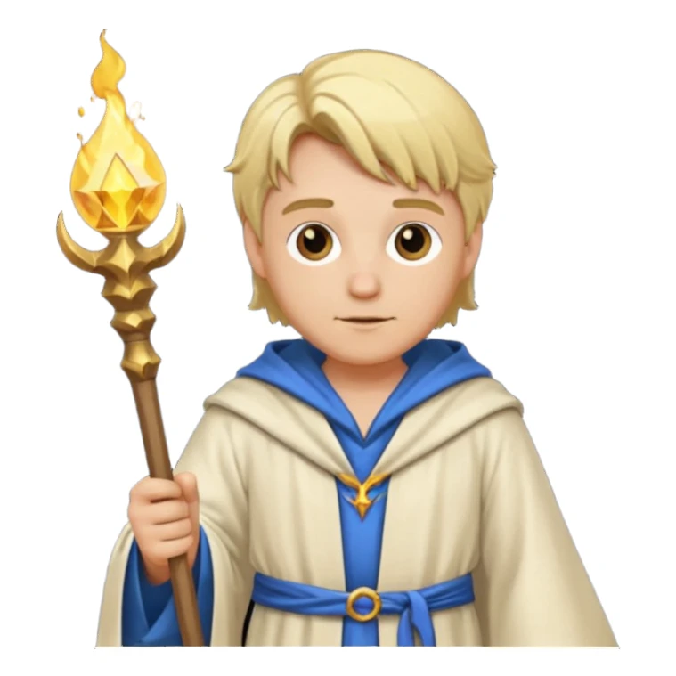 blonde wizard no hat sticker