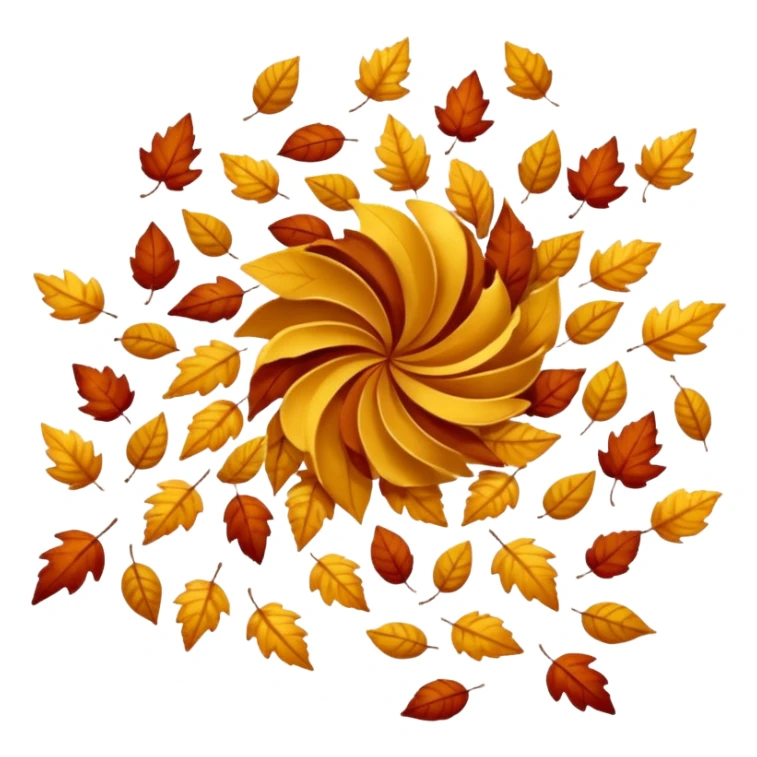 Falling golden leaves sticker