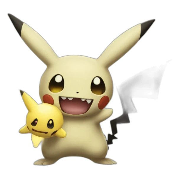 pokemon Mimikyu abrazando a pokachu sticker