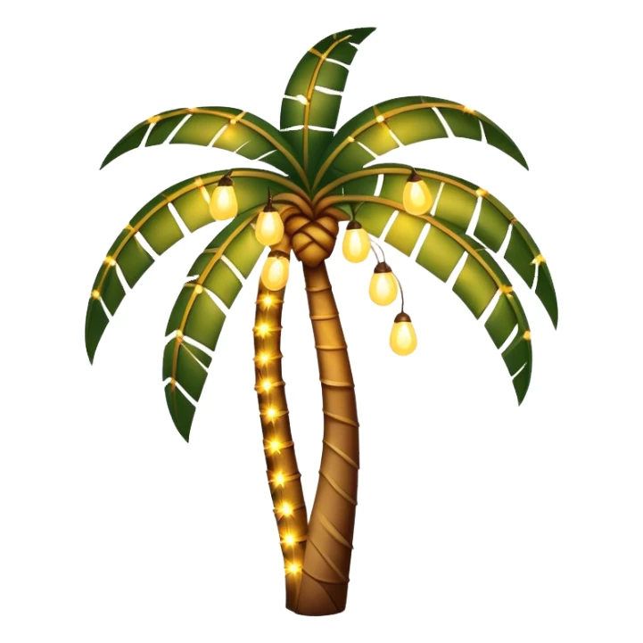 fairy lights around a palm tree sticker
