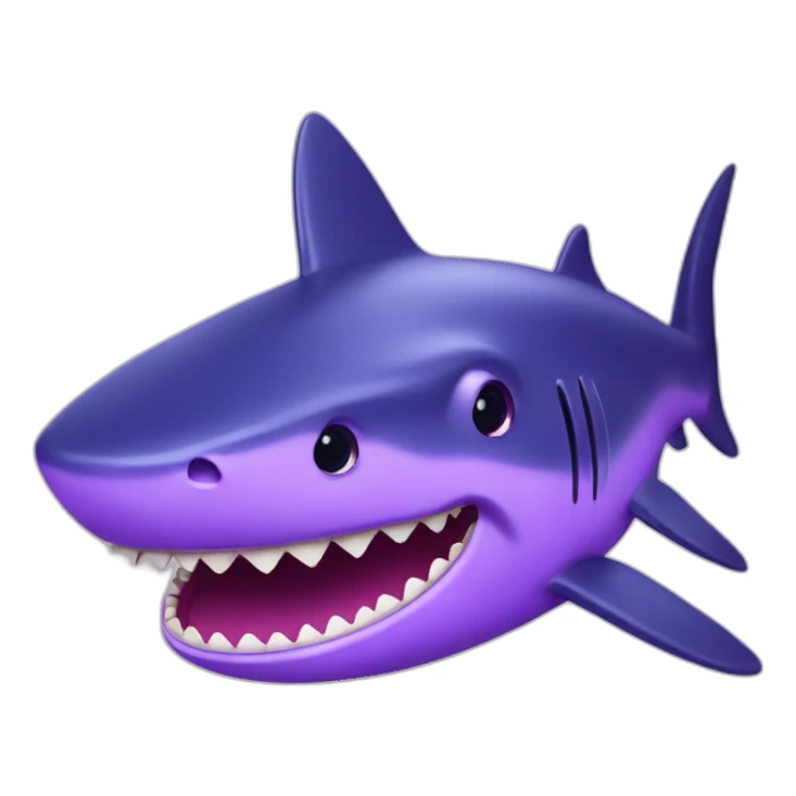 purple shark face sticker