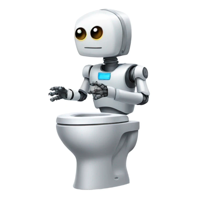 A robot in a toilet  sticker