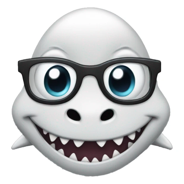 shark with eyeglasses and bun sticker