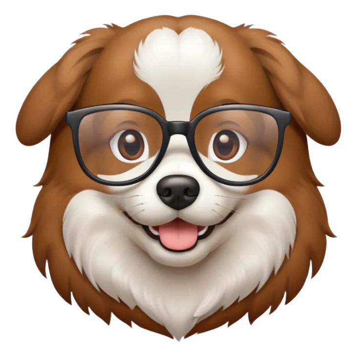dog with glasses  sticker