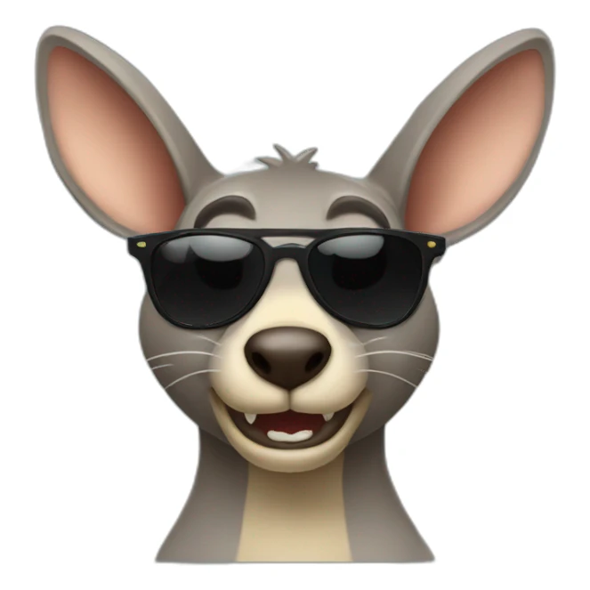 angry kangourou black sunglasses sticker