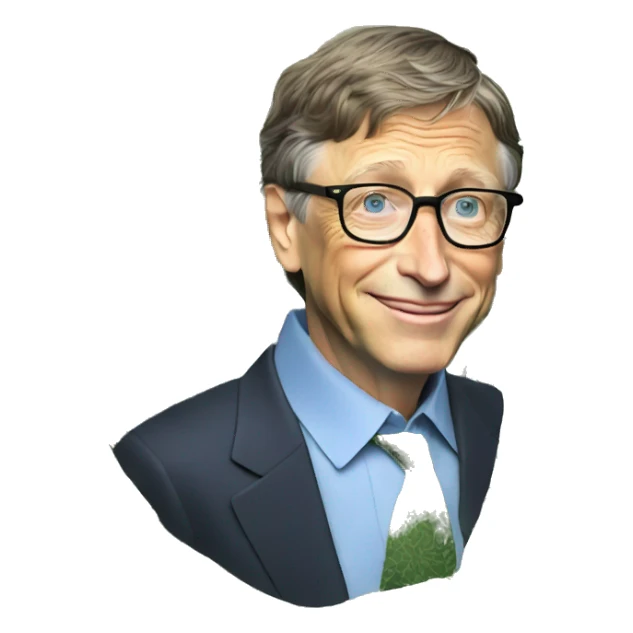 bill gates with money sticker