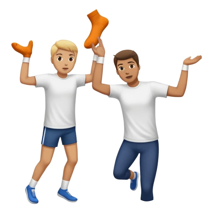 person throwing sock at another person sticker