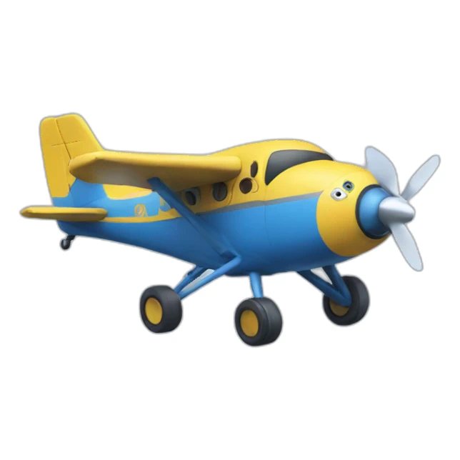 minion flying plane sticker