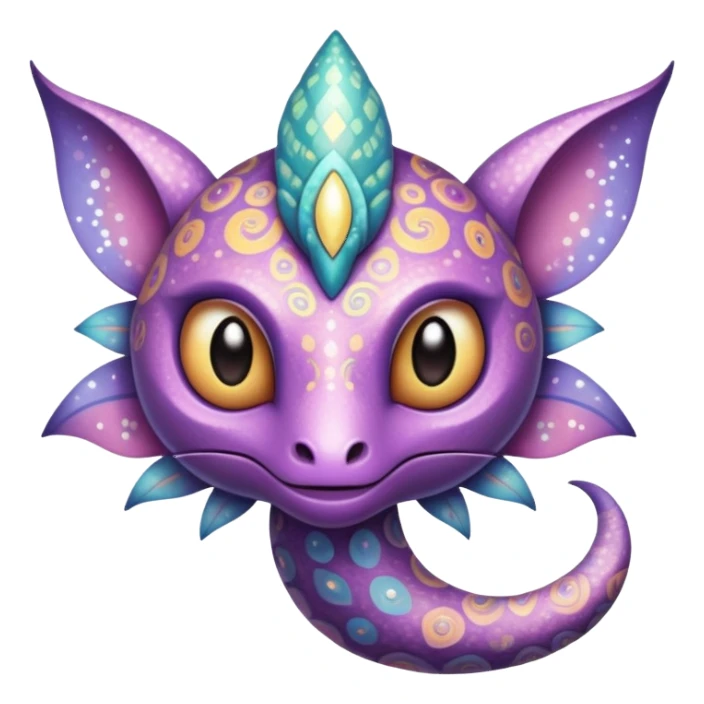 dark-pastel Randomly-colored sparkly exotic Fakémon-creature with random patterns sticker