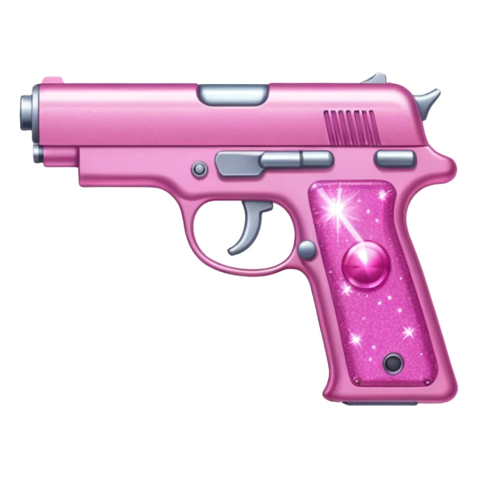 Pink glitter gun sticker
