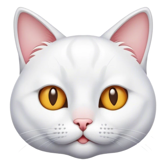 funny cat of white color sticker