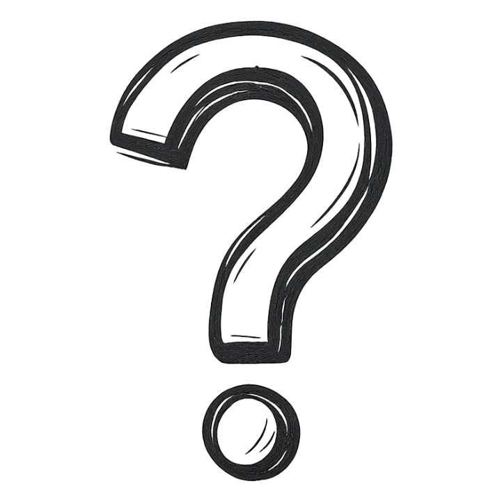 question mark icon hand drawn icon with no fill sticker