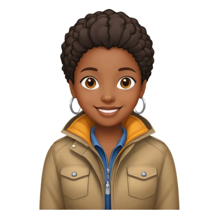 smiling black girl in jacket sticker