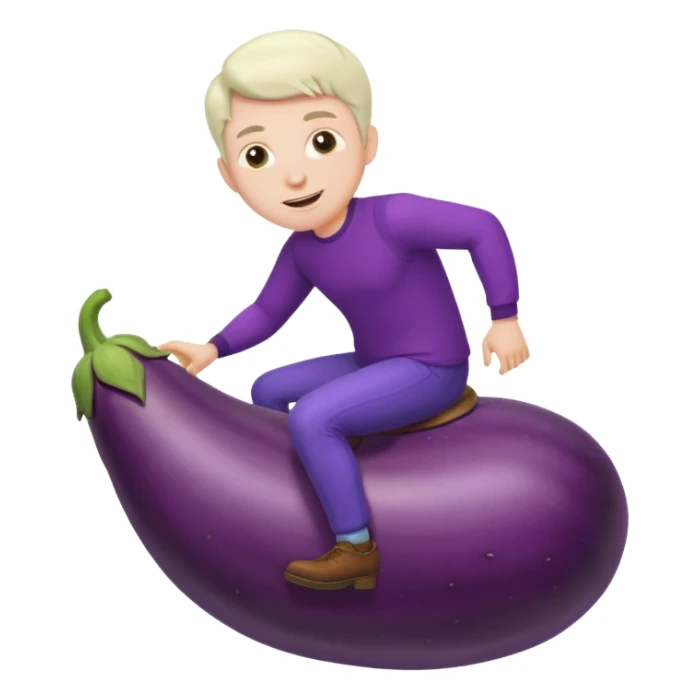 Guy riding eggplant sticker