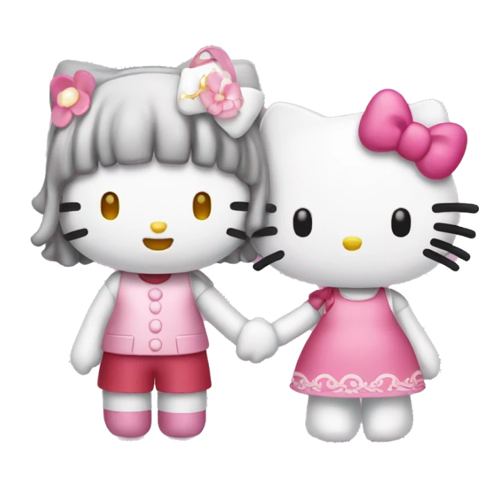 Hello kitty and Melody holding hands  sticker
