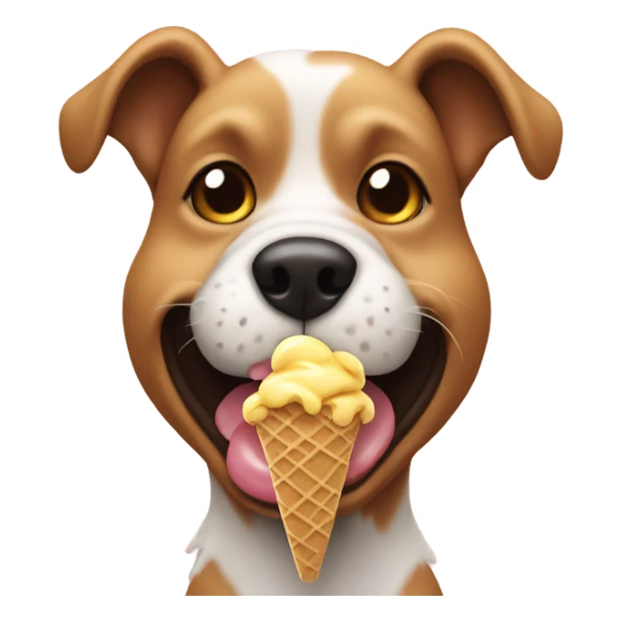 dog eating icecream sticker