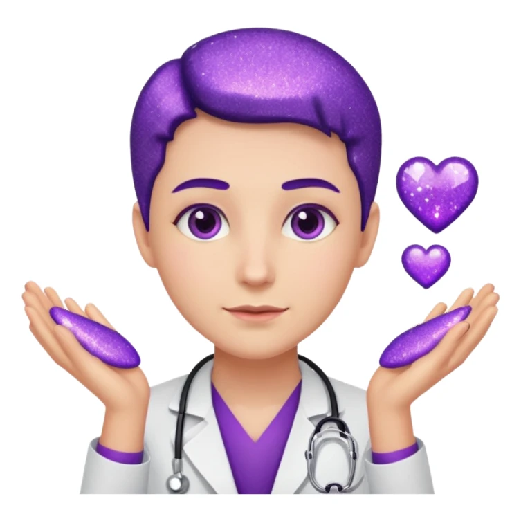 glitter purple doctor sticker
