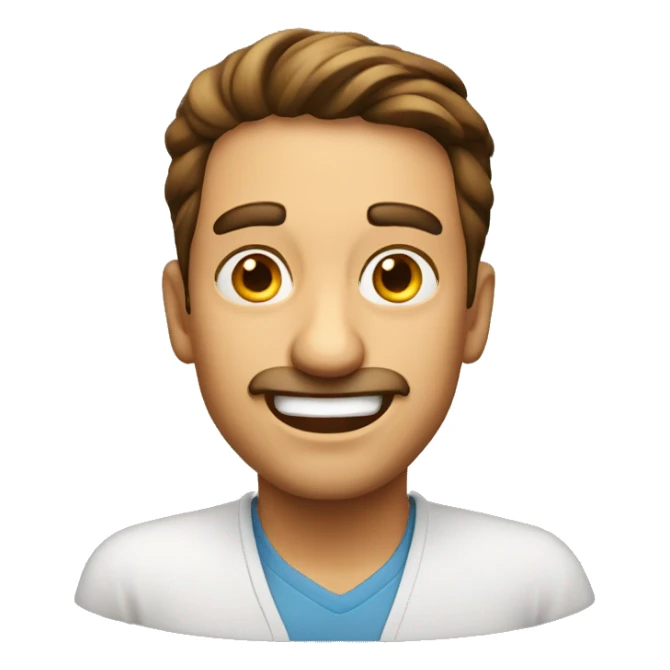 Smiling Italian man have a surprised sticker