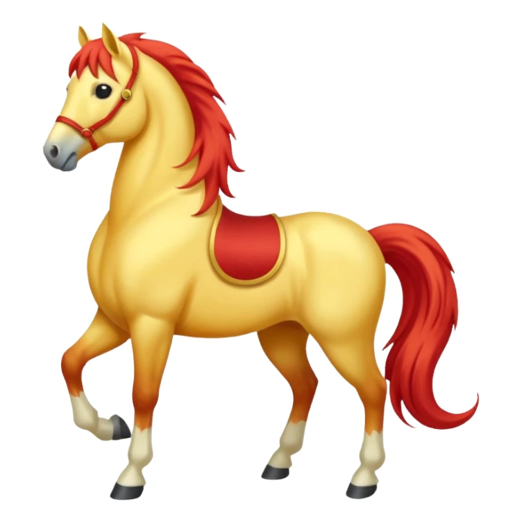 Cavalo vermelho e amarelo pastel sticker