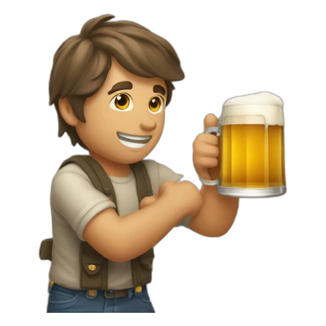 Chat qui boit une biere sticker