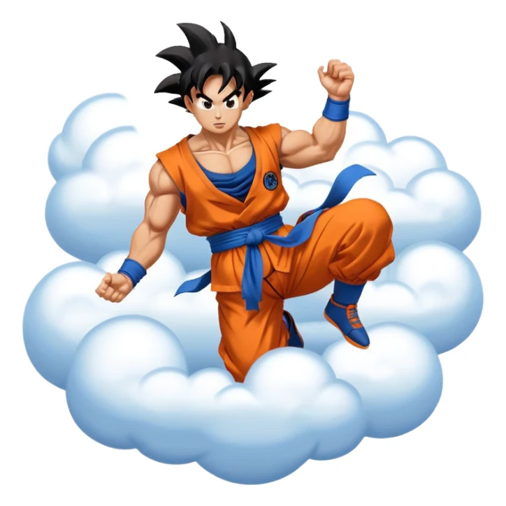 Goku on flying cloud sticker