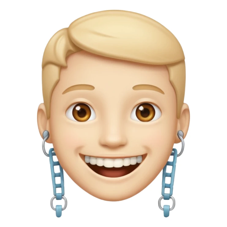Emoji sonriente con brackes en los dientes  sticker