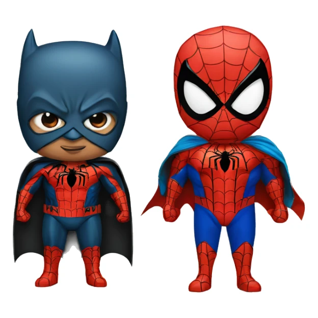 spiderman and batman with a bow on their head  sticker
