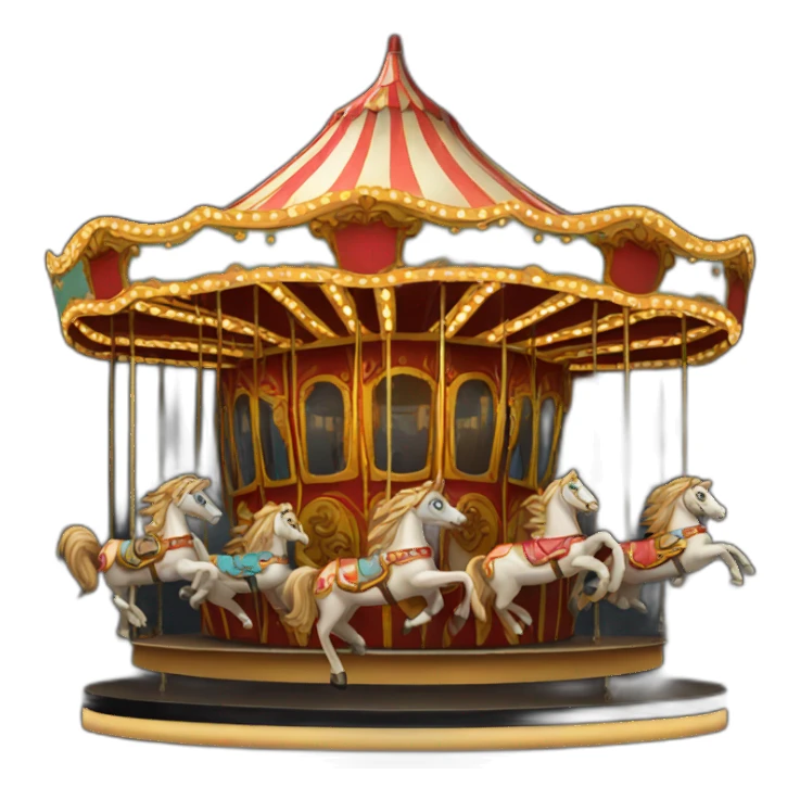 amusement carousel with black background sticker