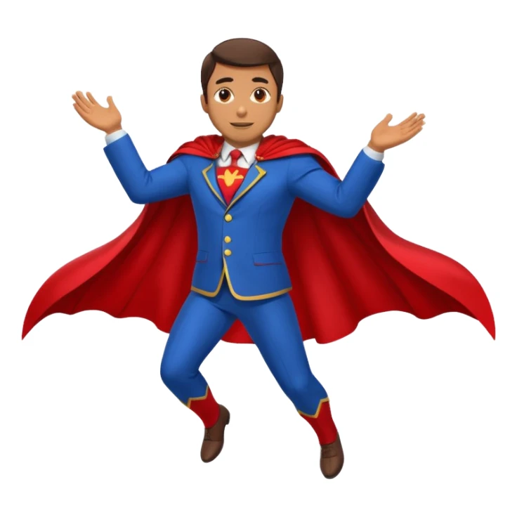 man flying in the sky sticker