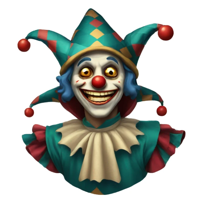 vintage scary jester  sticker