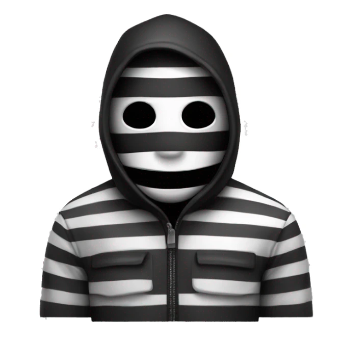 robber black and white striped sticker