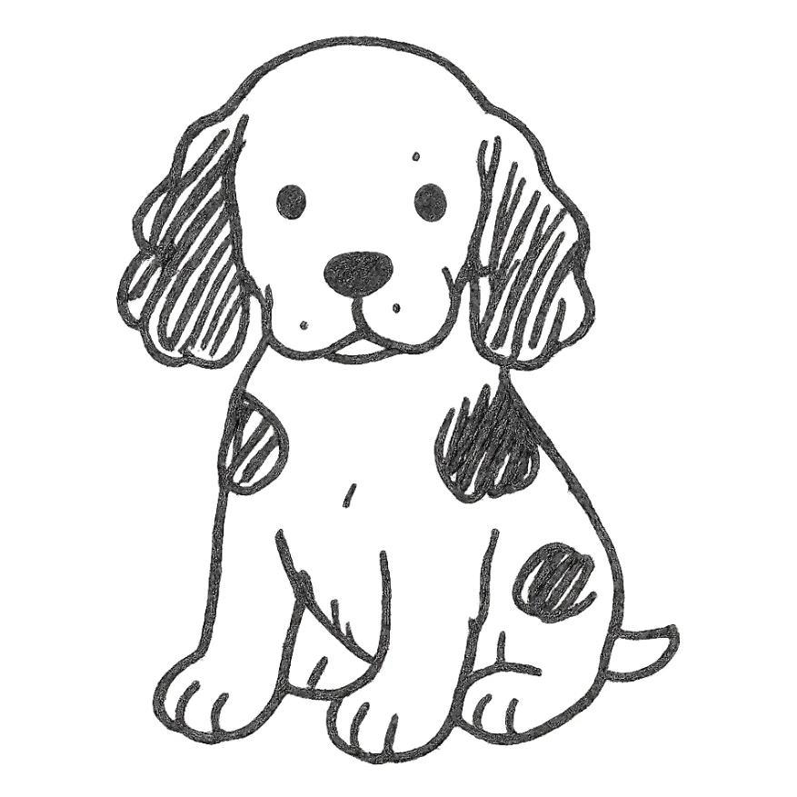 black and white Russian Cocker Spaniel puppy sticker