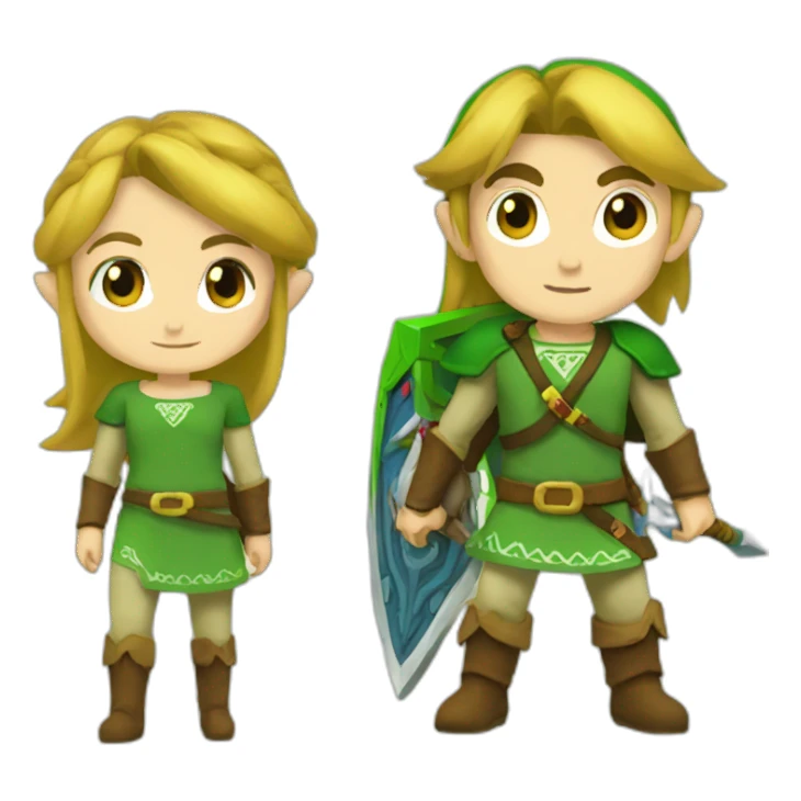 Link with Zelda love sticker