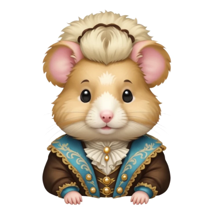 rococo fancy hamster with wig sticker