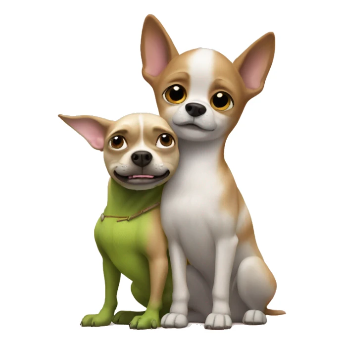 Shrek hugging chihuahua sticker