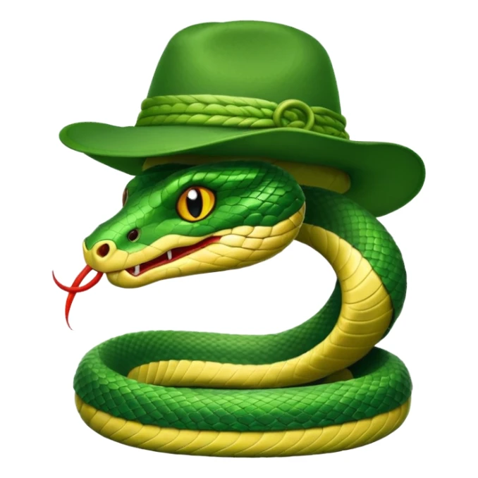 şapka takan yılan sticker