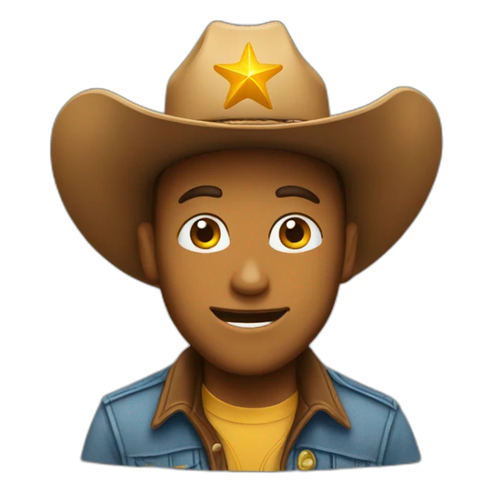 star with cowboy hat sticker
