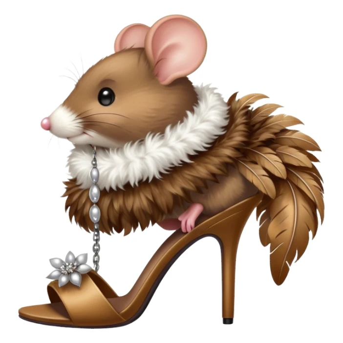 mouse wearing high heels and feather boa sticker