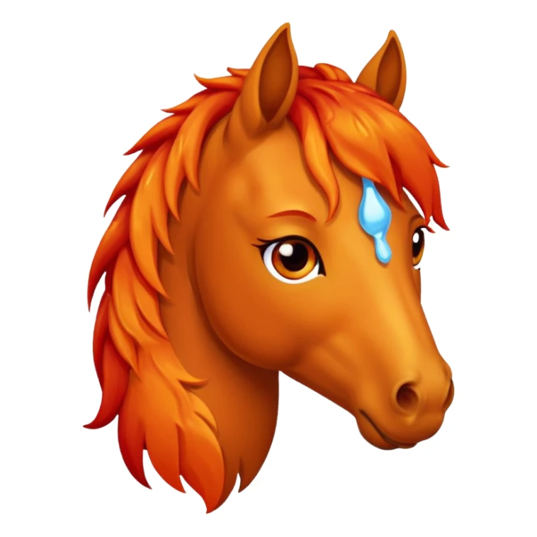 Sad fire horse emoji  sticker