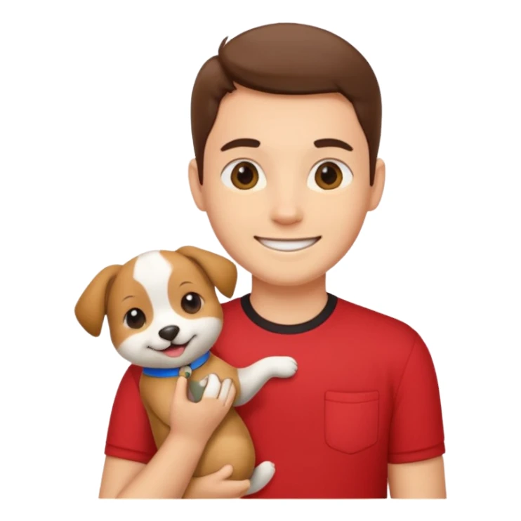 pet lover, red shirt. sticker