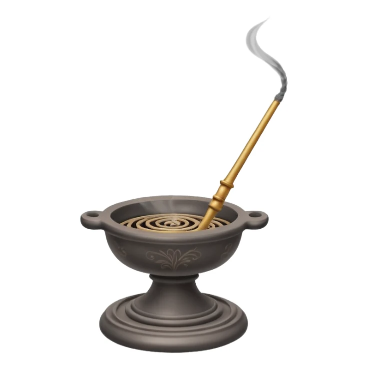 Burning incense on a traditional leaning holder  sticker