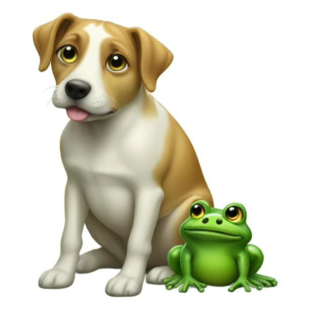 Dog on a frog sticker
