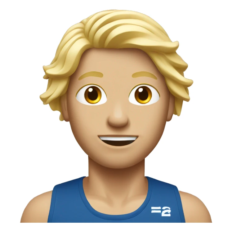 Marathon runner with blond hair sticker