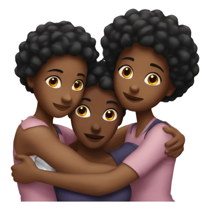 3 black girls hugging sticker